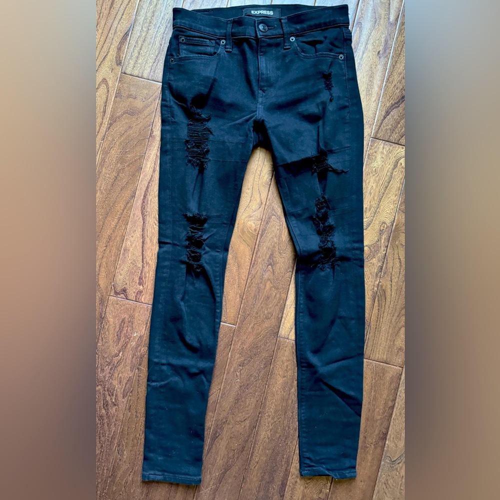 Express mid rise Black stretch Jeans Size 2R